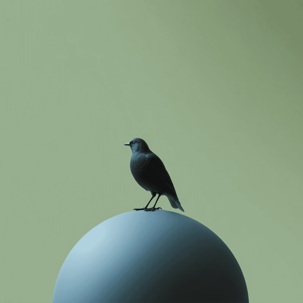 un pájaro sobre el círculo